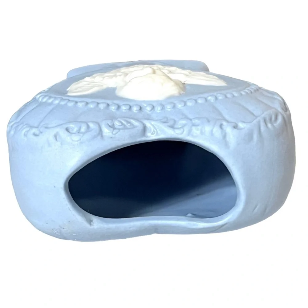 Ceramic Heart Angel Vase Blue/White